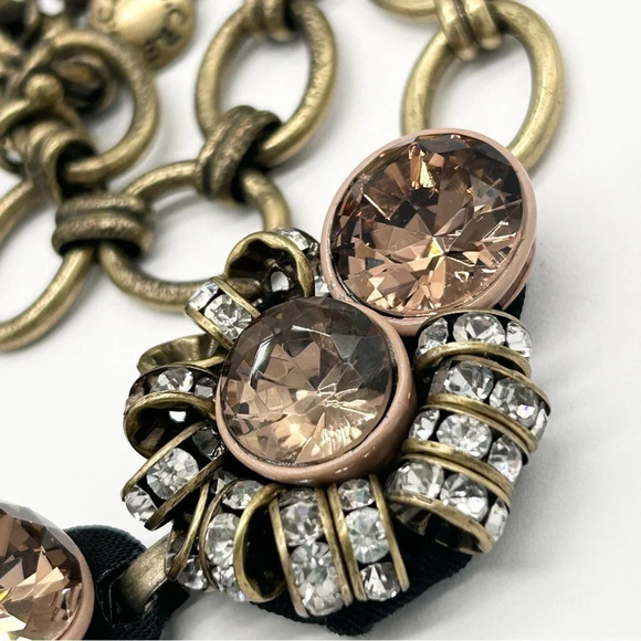 J. Crew Crystal Taupe Brown Brulee with Crystal Rondelles Necklace - Picture 3 of 9